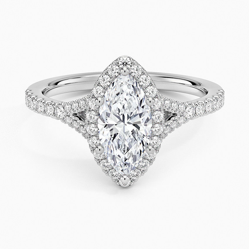 1,30 Karat Marquise Halo Tasarım Tektaş Laboratuvar Pırlanta Yüzük 18K -Novara - Bold Diamonds