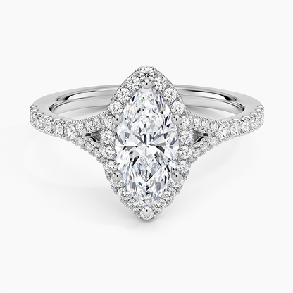 1,30 Karat Marquise Halo Tasarım Tektaş Laboratuvar Pırlanta Yüzük 18K -Novara - Bold Diamonds