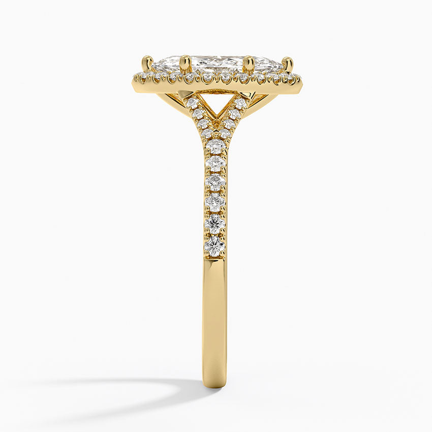 1,30 Karat Marquise Halo Tasarım Tektaş Laboratuvar Pırlanta Yüzük 18K -Novara - Bold Diamonds