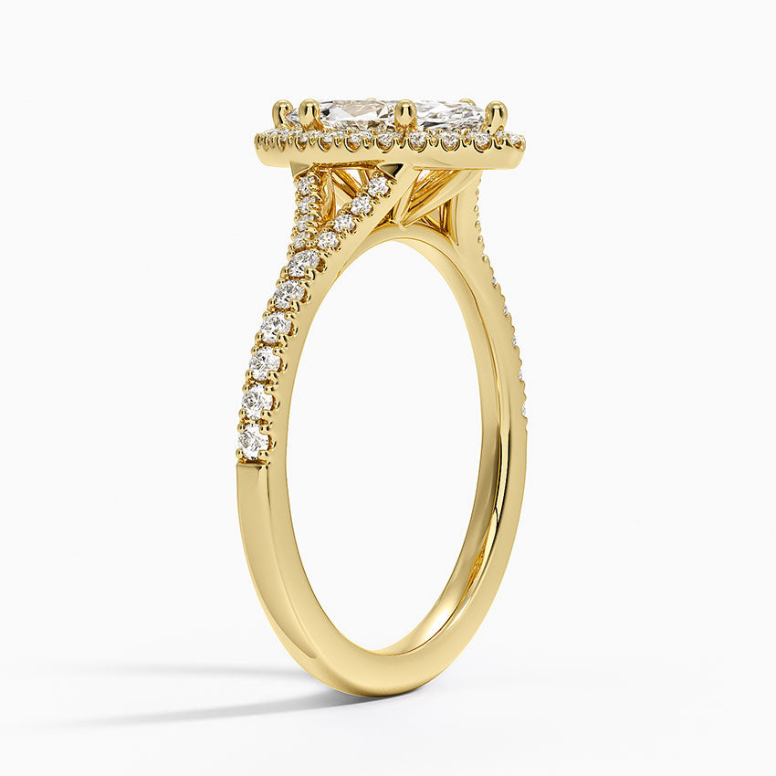 1,30 Karat Marquise Halo Tasarım Tektaş Laboratuvar Pırlanta Yüzük 18K -Novara - Bold Diamonds
