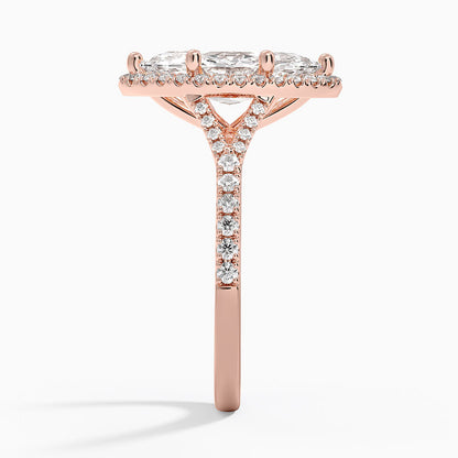 1,30 Karat Marquise Halo Tasarım Tektaş Laboratuvar Pırlanta Yüzük 18K -Novara - Bold Diamonds