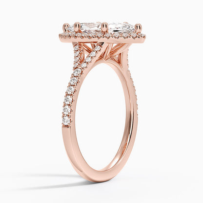 1,30 Karat Marquise Halo Tasarım Tektaş Laboratuvar Pırlanta Yüzük 18K -Novara - Bold Diamonds
