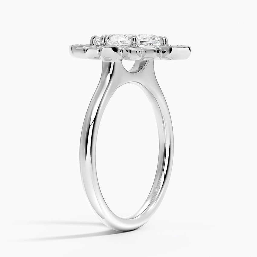 1,30 Karat Marquise Halo Tasarım Tektaş Laboratuvar Pırlanta Yüzük 18K - Solara - Bold Diamonds