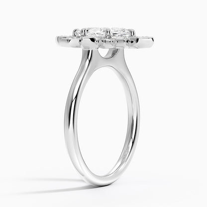 1,30 Karat Marquise Halo Tasarım Tektaş Laboratuvar Pırlanta Yüzük 18K - Solara - Bold Diamonds