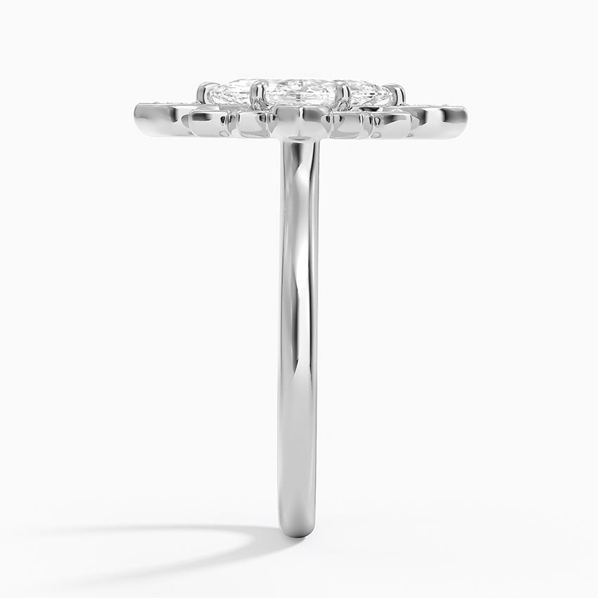 1,30 Karat Marquise Halo Tasarım Tektaş Laboratuvar Pırlanta Yüzük 18K - Solara - Bold Diamonds