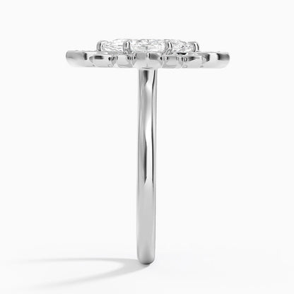 1,30 Karat Marquise Halo Tasarım Tektaş Laboratuvar Pırlanta Yüzük 18K - Solara - Bold Diamonds