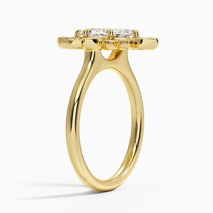 1,30 Karat Marquise Halo Tasarım Tektaş Laboratuvar Pırlanta Yüzük 18K - Solara - Bold Diamonds