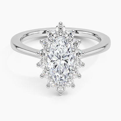 1,30 Karat Marquise Halo Tasarım Tektaş Laboratuvar Pırlanta Yüzük 18K -Vespera - Bold Diamonds