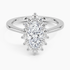 1,30 Karat Marquise Halo Tasarım Tektaş Laboratuvar Pırlanta Yüzük 18K -Vespera - Bold Diamonds