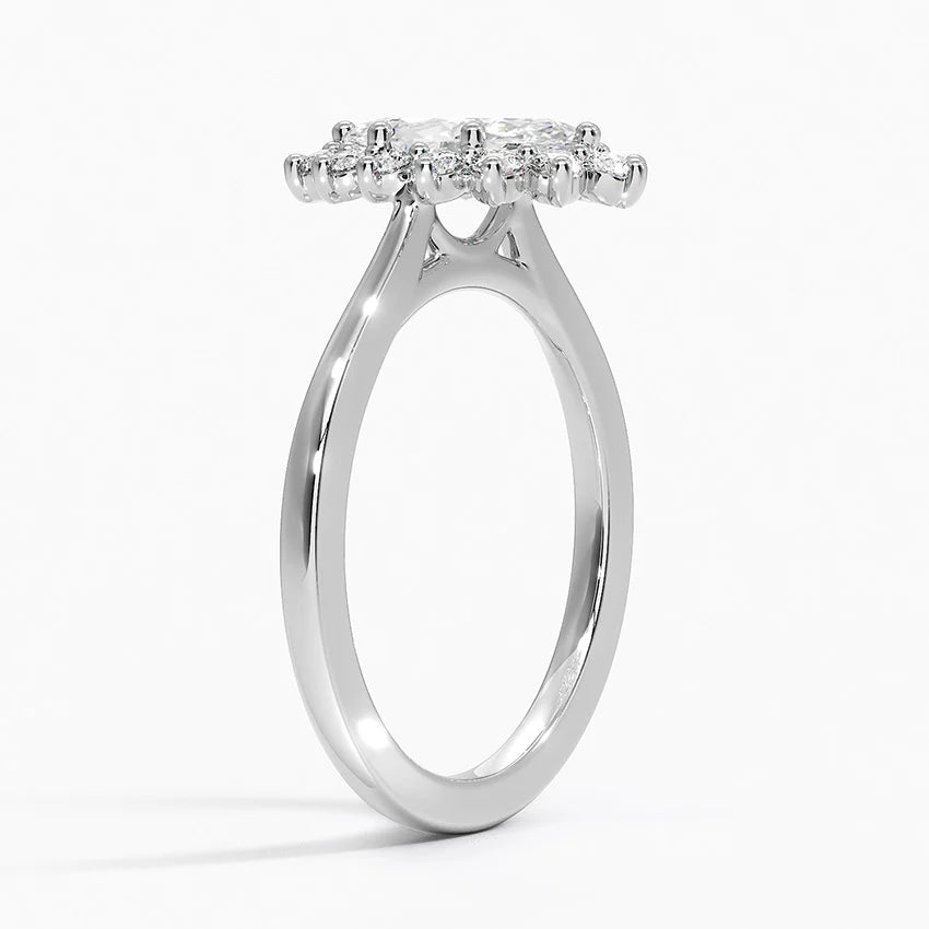 1,30 Karat Marquise Halo Tasarım Tektaş Laboratuvar Pırlanta Yüzük 18K -Vespera - Bold Diamonds