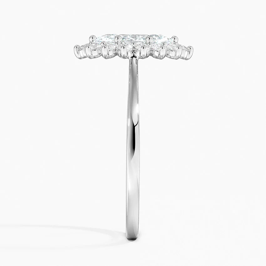 1,30 Karat Marquise Halo Tasarım Tektaş Laboratuvar Pırlanta Yüzük 18K -Vespera - Bold Diamonds