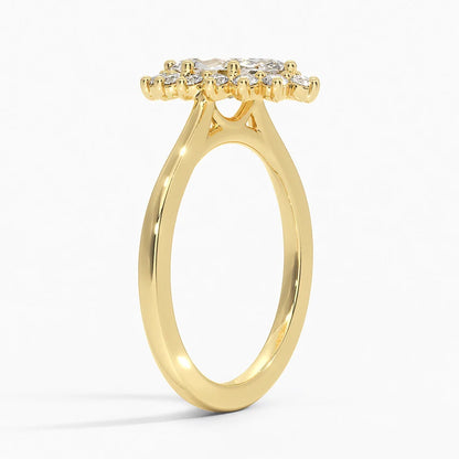 1,30 Karat Marquise Halo Tasarım Tektaş Laboratuvar Pırlanta Yüzük 18K -Vespera - Bold Diamonds