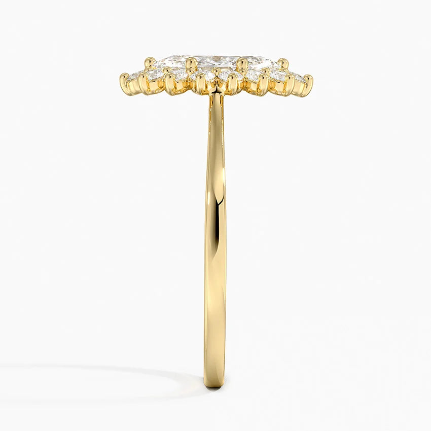 1,30 Karat Marquise Halo Tasarım Tektaş Laboratuvar Pırlanta Yüzük 18K -Vespera - Bold Diamonds