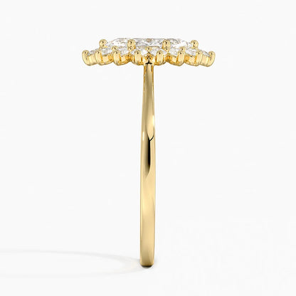 1,30 Karat Marquise Halo Tasarım Tektaş Laboratuvar Pırlanta Yüzük 18K -Vespera - Bold Diamonds