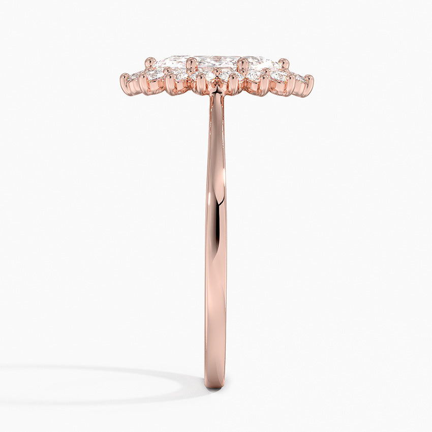 1,30 Karat Marquise Halo Tasarım Tektaş Laboratuvar Pırlanta Yüzük 18K -Vespera - Bold Diamonds