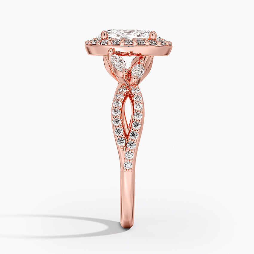 1.30 Karat Oval Halo Tasarım Tektaş Laboratuvar Pırlanta Yüzük 18K -Coronae - Bold Diamonds