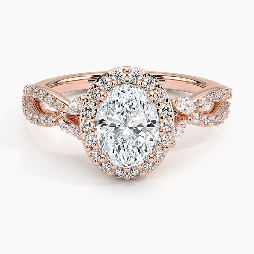 1.30 Karat Oval Halo Tasarım Tektaş Laboratuvar Pırlanta Yüzük 18K -Coronae - Bold Diamonds