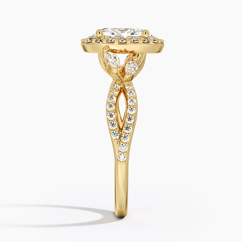 1.30 Karat Oval Halo Tasarım Tektaş Laboratuvar Pırlanta Yüzük 18K -Coronae - Bold Diamonds