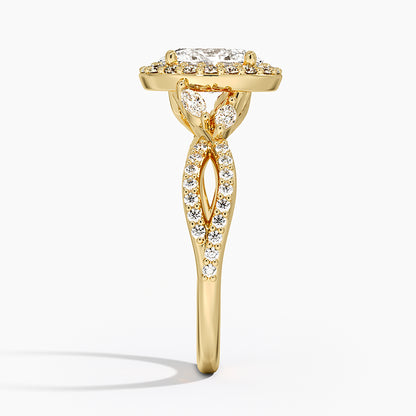 1.30 Karat Oval Halo Tasarım Tektaş Laboratuvar Pırlanta Yüzük 18K -Coronae - Bold Diamonds