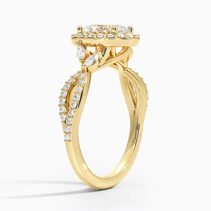 1.30 Karat Oval Halo Tasarım Tektaş Laboratuvar Pırlanta Yüzük 18K -Coronae - Bold Diamonds