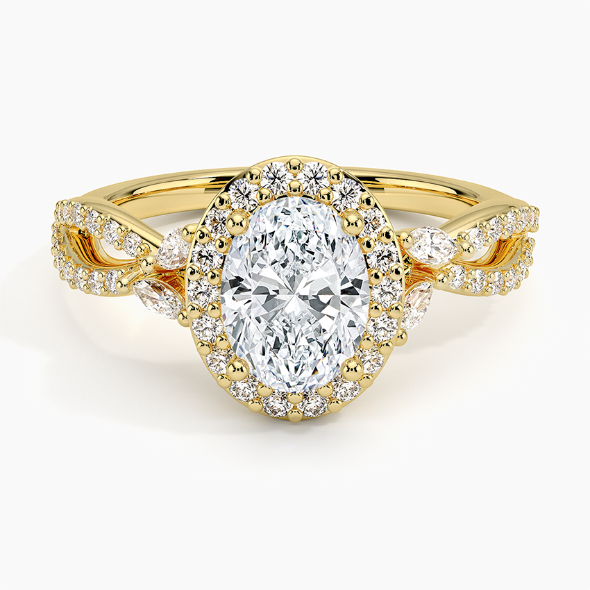 1.30 Karat Oval Halo Tasarım Tektaş Laboratuvar Pırlanta Yüzük 18K -Coronae - Bold Diamonds