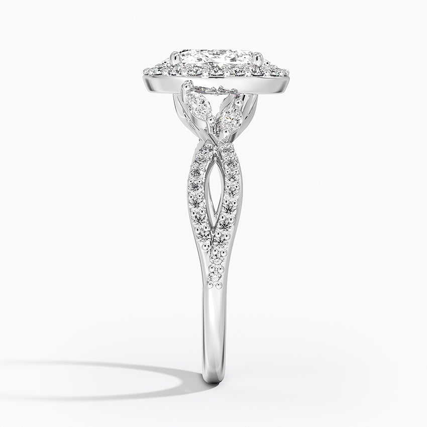 1.30 Karat Oval Halo Tasarım Tektaş Laboratuvar Pırlanta Yüzük 18K -Coronae - Bold Diamonds