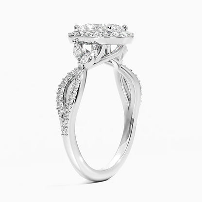 1.30 Karat Oval Halo Tasarım Tektaş Laboratuvar Pırlanta Yüzük 18K -Coronae - Bold Diamonds