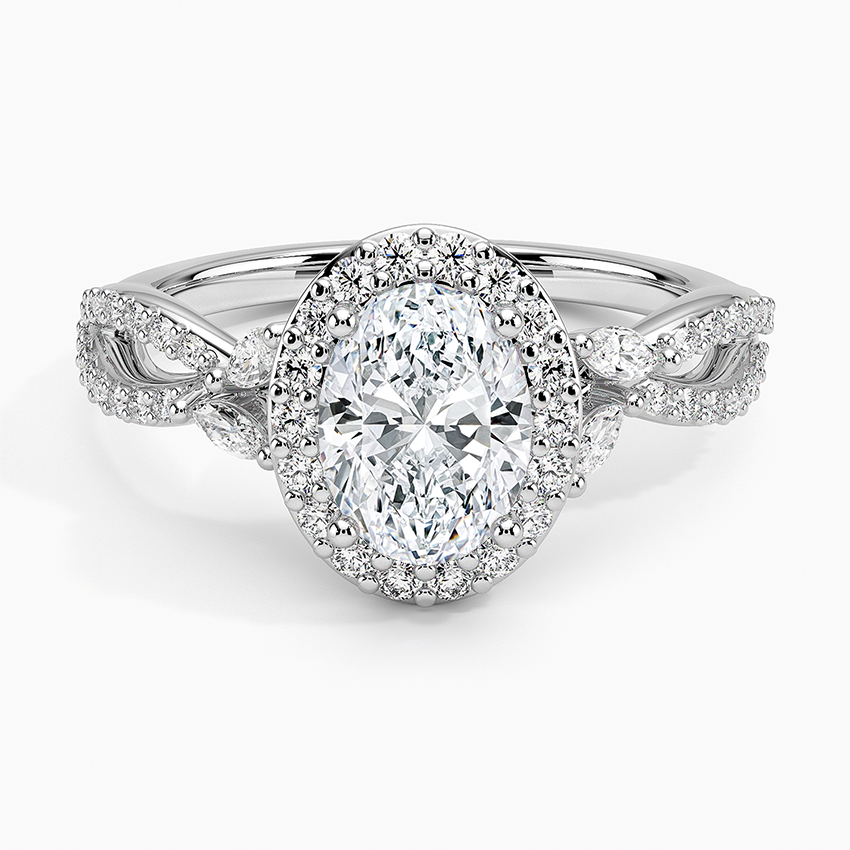 1.30 Karat Oval Halo Tasarım Tektaş Laboratuvar Pırlanta Yüzük 18K -Coronae - Bold Diamonds