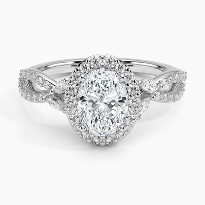 1.30 Karat Oval Halo Tasarım Tektaş Laboratuvar Pırlanta Yüzük 18K -Coronae - Bold Diamonds