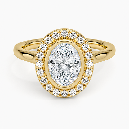 1,30 Karat Oval Halo Tasarım Tektaş Laboratuvar Pırlanta Yüzük 18K - Eterna - Bold Diamonds