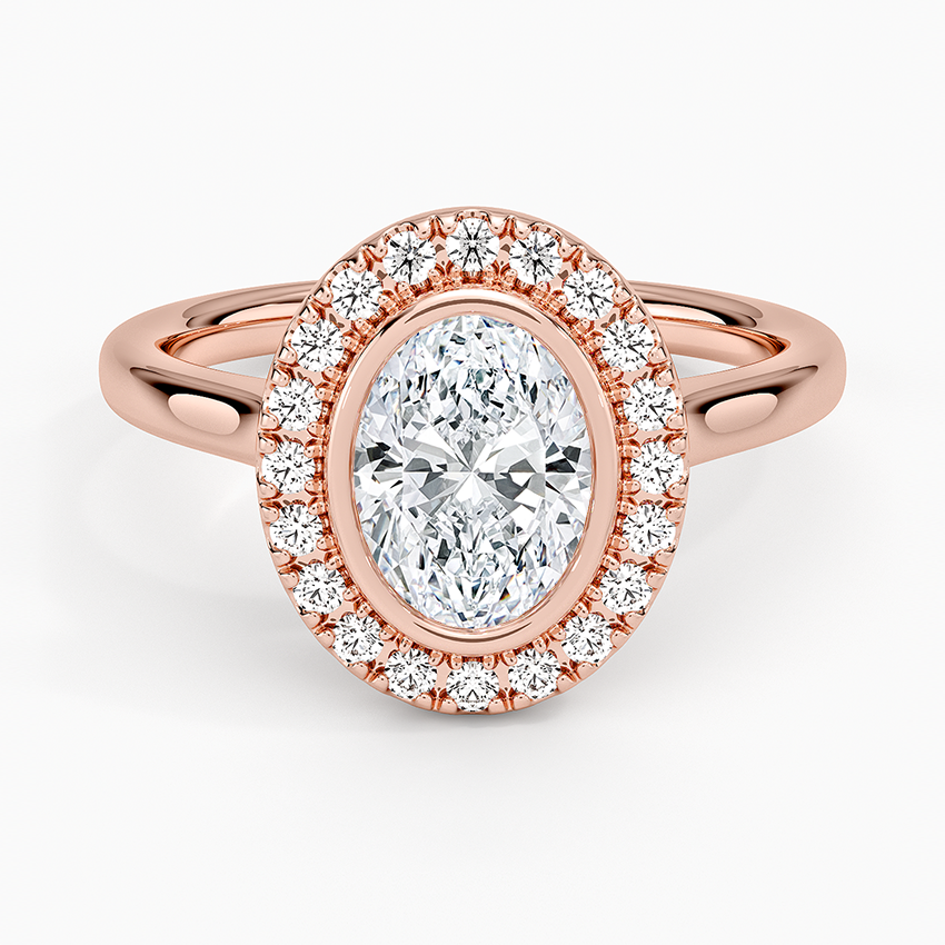 1,30 Karat Oval Halo Tasarım Tektaş Laboratuvar Pırlanta Yüzük 18K - Eterna - Bold Diamonds