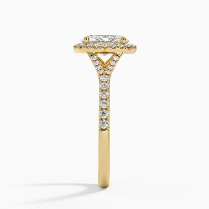 1,30 Karat Oval Halo Tasarım Tektaş Laboratuvar Pırlanta Yüzük 18K -Novara - Bold Diamonds