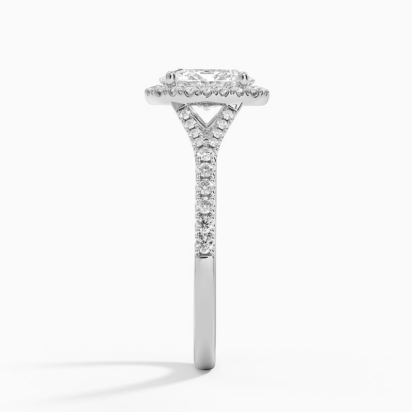 1,30 Karat Oval Halo Tasarım Tektaş Laboratuvar Pırlanta Yüzük 18K -Novara - Bold Diamonds