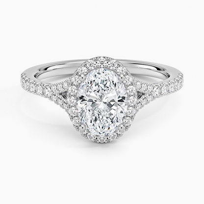 1,30 Karat Oval Halo Tasarım Tektaş Laboratuvar Pırlanta Yüzük 18K -Novara - Bold Diamonds