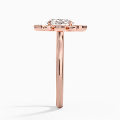1,30 Karat Oval Halo Tasarım Tektaş Laboratuvar Pırlanta Yüzük 18K - Solara - Bold Diamonds