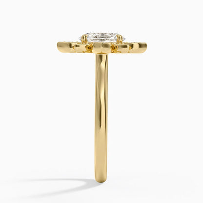 1,30 Karat Oval Halo Tasarım Tektaş Laboratuvar Pırlanta Yüzük 18K - Solara - Bold Diamonds