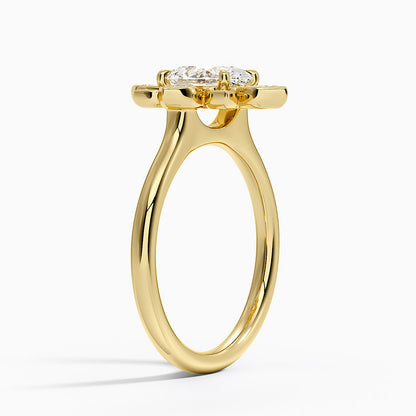 1,30 Karat Oval Halo Tasarım Tektaş Laboratuvar Pırlanta Yüzük 18K - Solara - Bold Diamonds