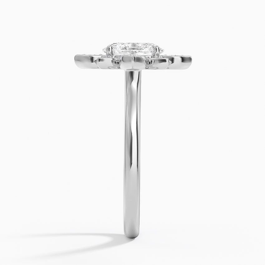 1,30 Karat Oval Halo Tasarım Tektaş Laboratuvar Pırlanta Yüzük 18K - Solara - Bold Diamonds