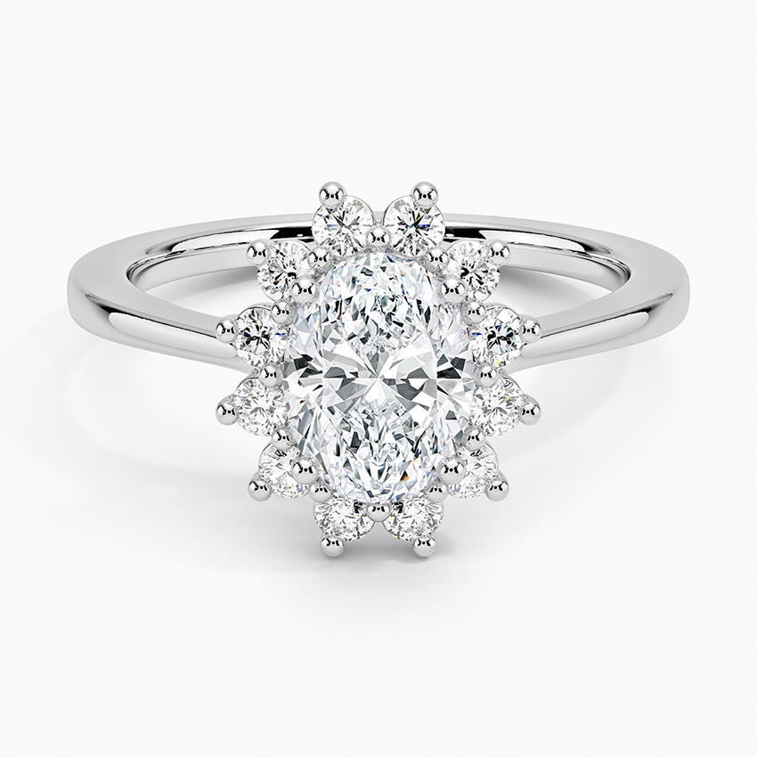 1,30 Karat Oval Halo Tasarım Tektaş Laboratuvar Pırlanta Yüzük 18K -Vespera - Bold Diamonds