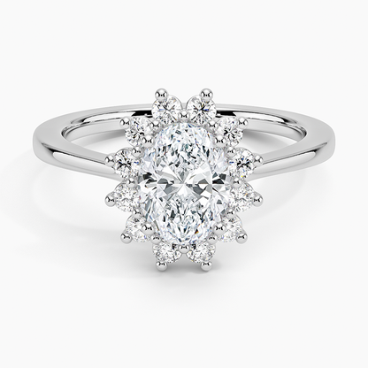 1,30 Karat Oval Halo Tasarım Tektaş Laboratuvar Pırlanta Yüzük 18K -Vespera - Bold Diamonds
