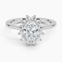 1,30 Karat Oval Halo Tasarım Tektaş Laboratuvar Pırlanta Yüzük 18K -Vespera - Bold Diamonds
