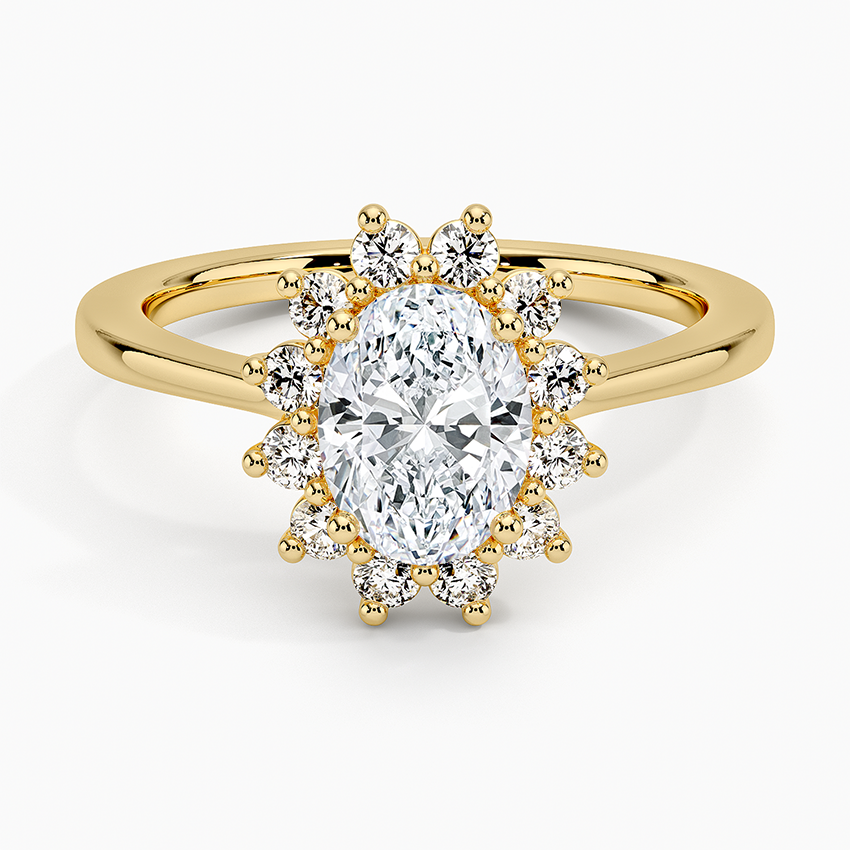 1,30 Karat Oval Halo Tasarım Tektaş Laboratuvar Pırlanta Yüzük 18K -Vespera - Bold Diamonds