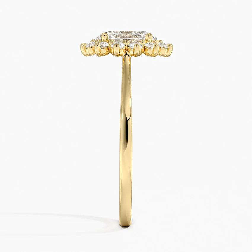 1,30 Karat Oval Halo Tasarım Tektaş Laboratuvar Pırlanta Yüzük 18K -Vespera - Bold Diamonds