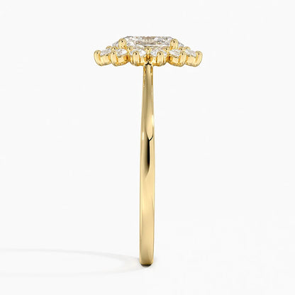 1,30 Karat Oval Halo Tasarım Tektaş Laboratuvar Pırlanta Yüzük 18K -Vespera - Bold Diamonds