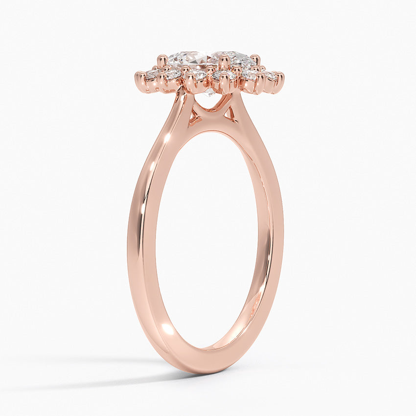 1,30 Karat Oval Halo Tasarım Tektaş Laboratuvar Pırlanta Yüzük 18K -Vespera - Bold Diamonds