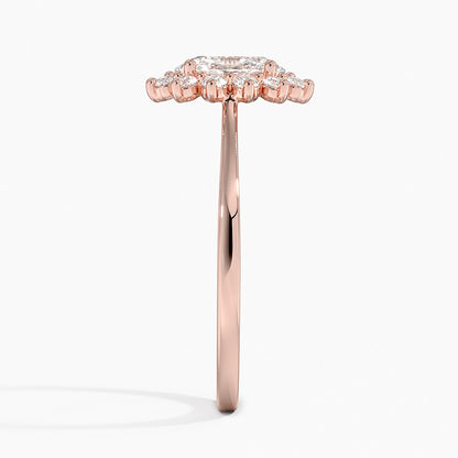 1,30 Karat Oval Halo Tasarım Tektaş Laboratuvar Pırlanta Yüzük 18K -Vespera - Bold Diamonds