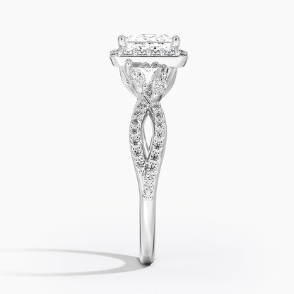 1.30 Karat Prenses Halo Tasarım Tektaş Laboratuvar Pırlanta Yüzük 18K -Coronae - Bold Diamonds