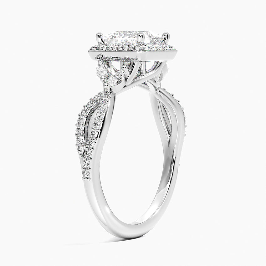 1.30 Karat Prenses Halo Tasarım Tektaş Laboratuvar Pırlanta Yüzük 18K -Coronae - Bold Diamonds