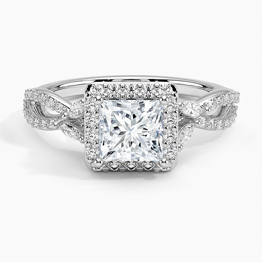 1.30 Karat Prenses Halo Tasarım Tektaş Laboratuvar Pırlanta Yüzük 18K -Coronae - Bold Diamonds