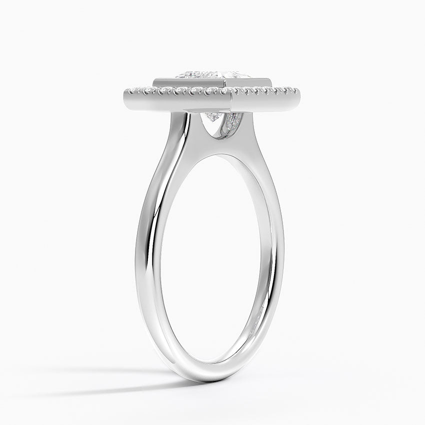 1,30 Karat Prenses Halo Tasarım Tektaş Laboratuvar Pırlanta Yüzük 18K - Eterna - Bold Diamonds